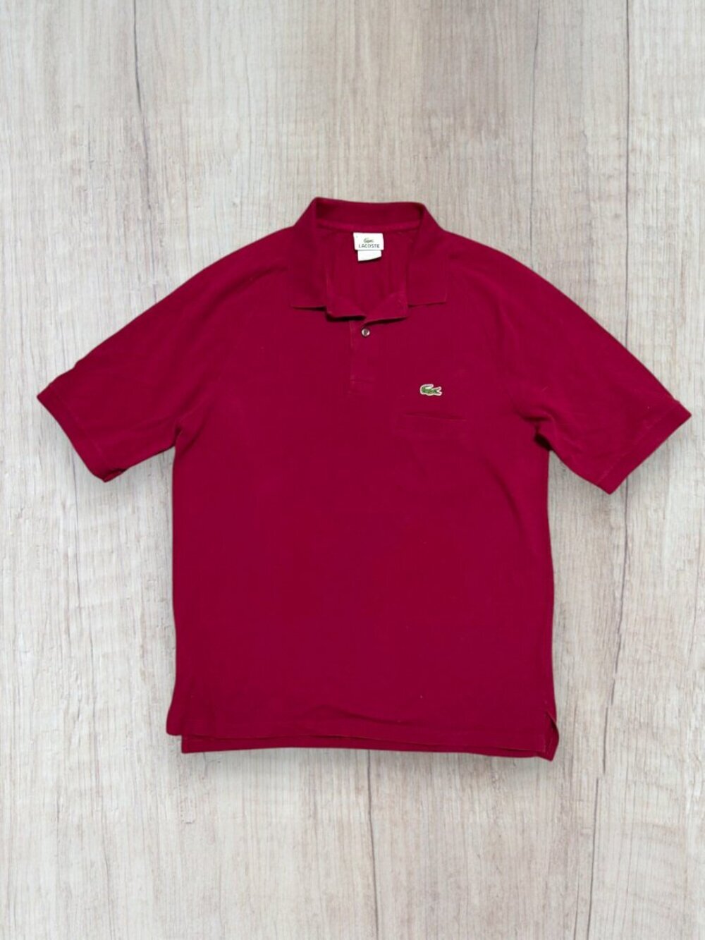Lacoste Pocket Polo Shirt Men's Size 6 XL Red Pima Cotton Designed France Peru